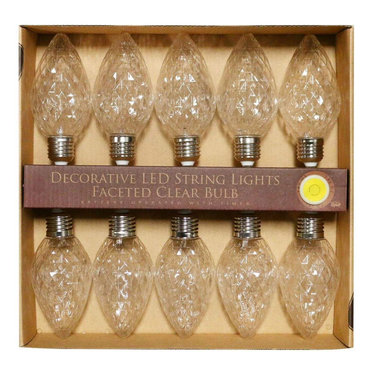 Alpine Decorative String Lights with Faceted LED Bulbs