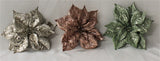 Clip-On Glitter Poinsettia Ornament (Rose Gold/Champagne/Mint)