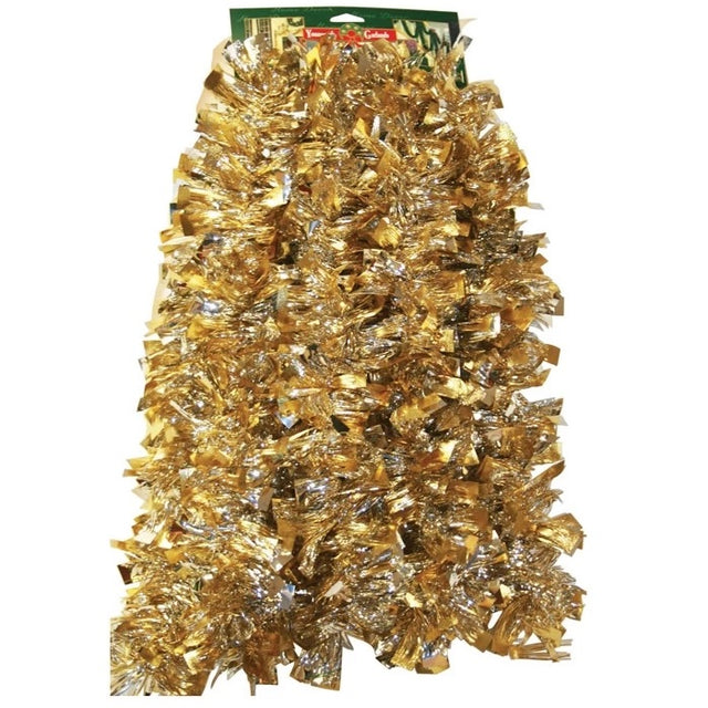Gold and silver tinsel garland decoration.
