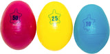 Dive and retrieval swim toys shaped like eggs with numbers on them.