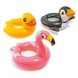 Inner tubes for kids shaped like different animals.