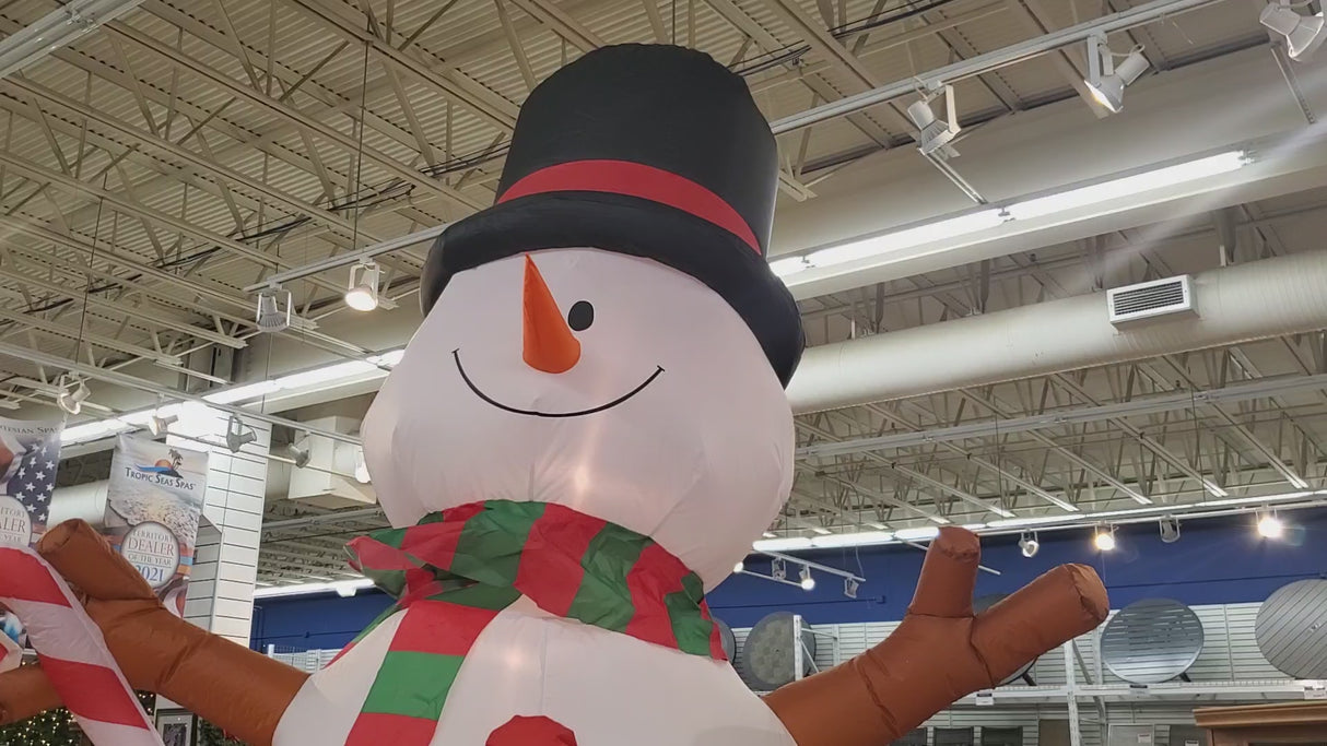 10' Inflatable Swiveling Snowman Outdoor Yard Decoration