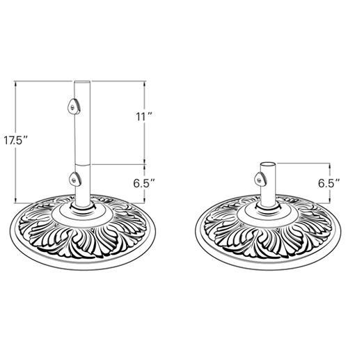 cast aluminum patio umbrella base Cast Aluminum Art Deco Umbrella Bases