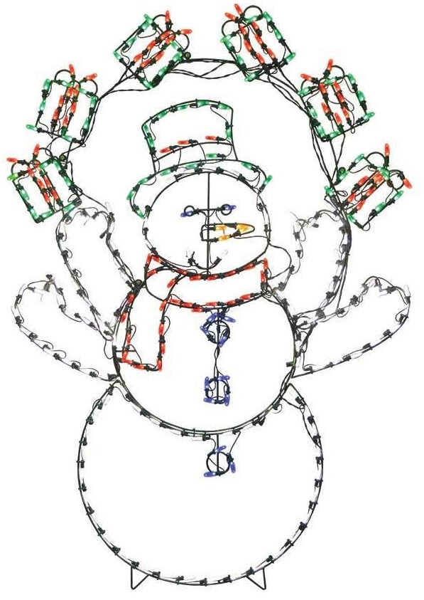 60" Juggling Snowman Animotion Outdoor LED Yard Decoration