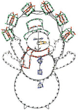 60" Juggling Snowman Animotion Outdoor LED Yard Decoration