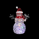 9" Battery-Operated Light Up Acrylic Snowman Figurine