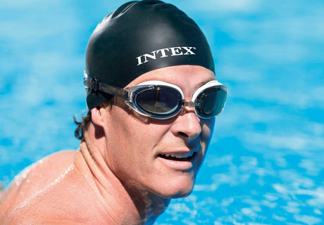 Gray swimming goggles.