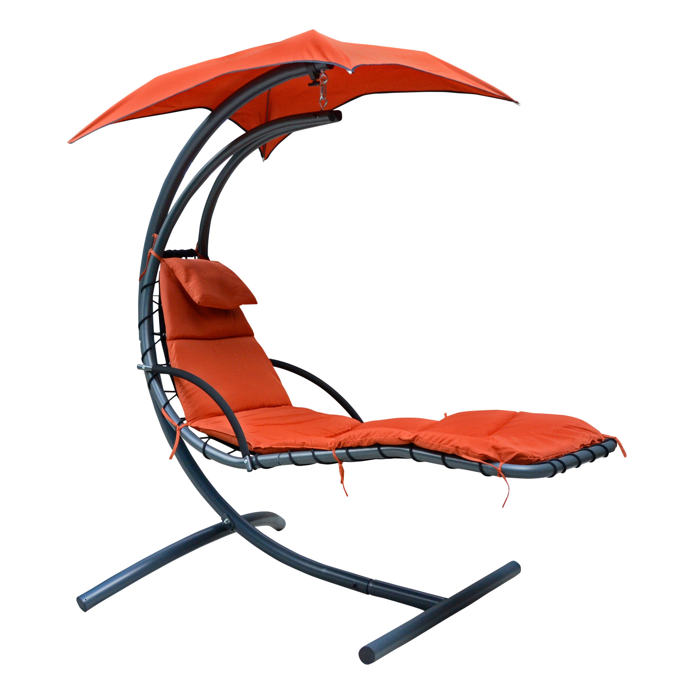 Orange Cloud 9 Hanging Chaise Lounger | Shaded Lounge Chairs