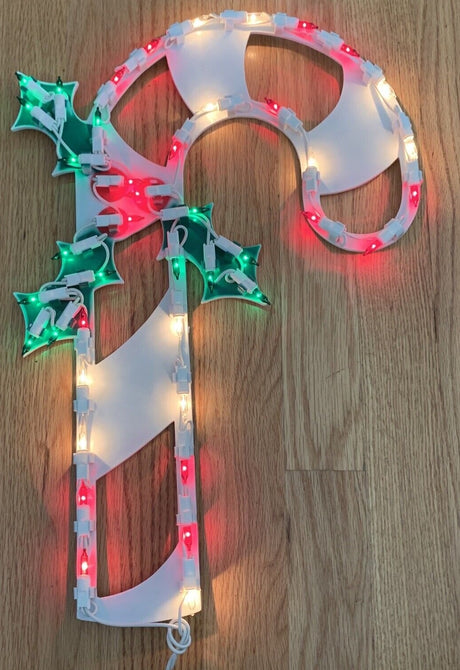 Illuminated Candy Cane Window Silhouette