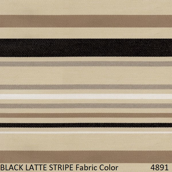 11' Collar Tilt Market Bronze Frame Black Latte Stripe Canopy Umbrella