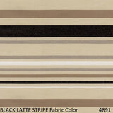 11' Collar Tilt Market Bronze Frame Black Latte Stripe Canopy Umbrella