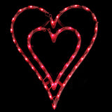 Lighted Valentine's Day Double Heart Window Silhouette Decoration