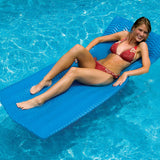 Blue foam pool mattress.