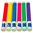 Different colored dive sticks for the pool, bathtub, lake or ocean.