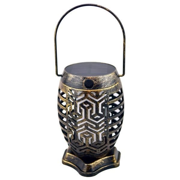 This image shows the vintage gold colored lantern on a white background.