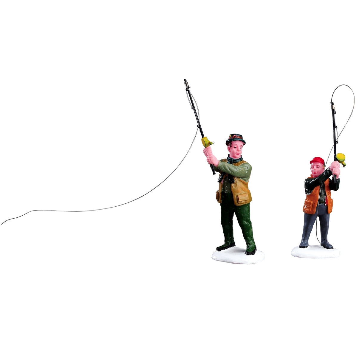 Polyresin figurines for a Lemax Village tabletop display. Designed to look like a father and son fishing.