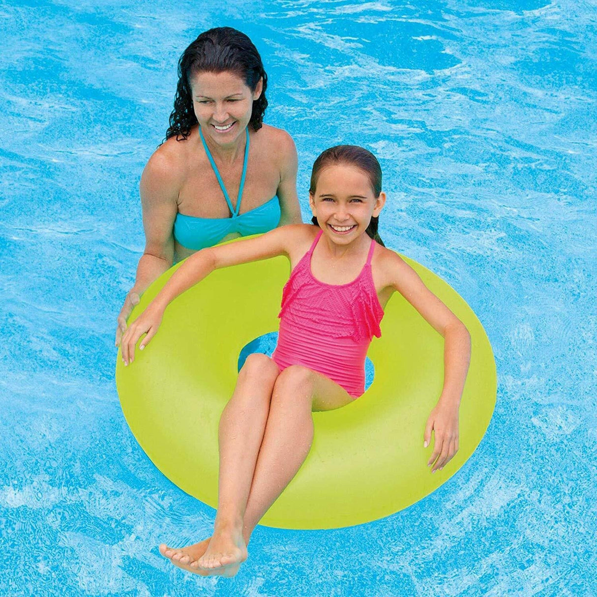 Neon yellow inner tube.