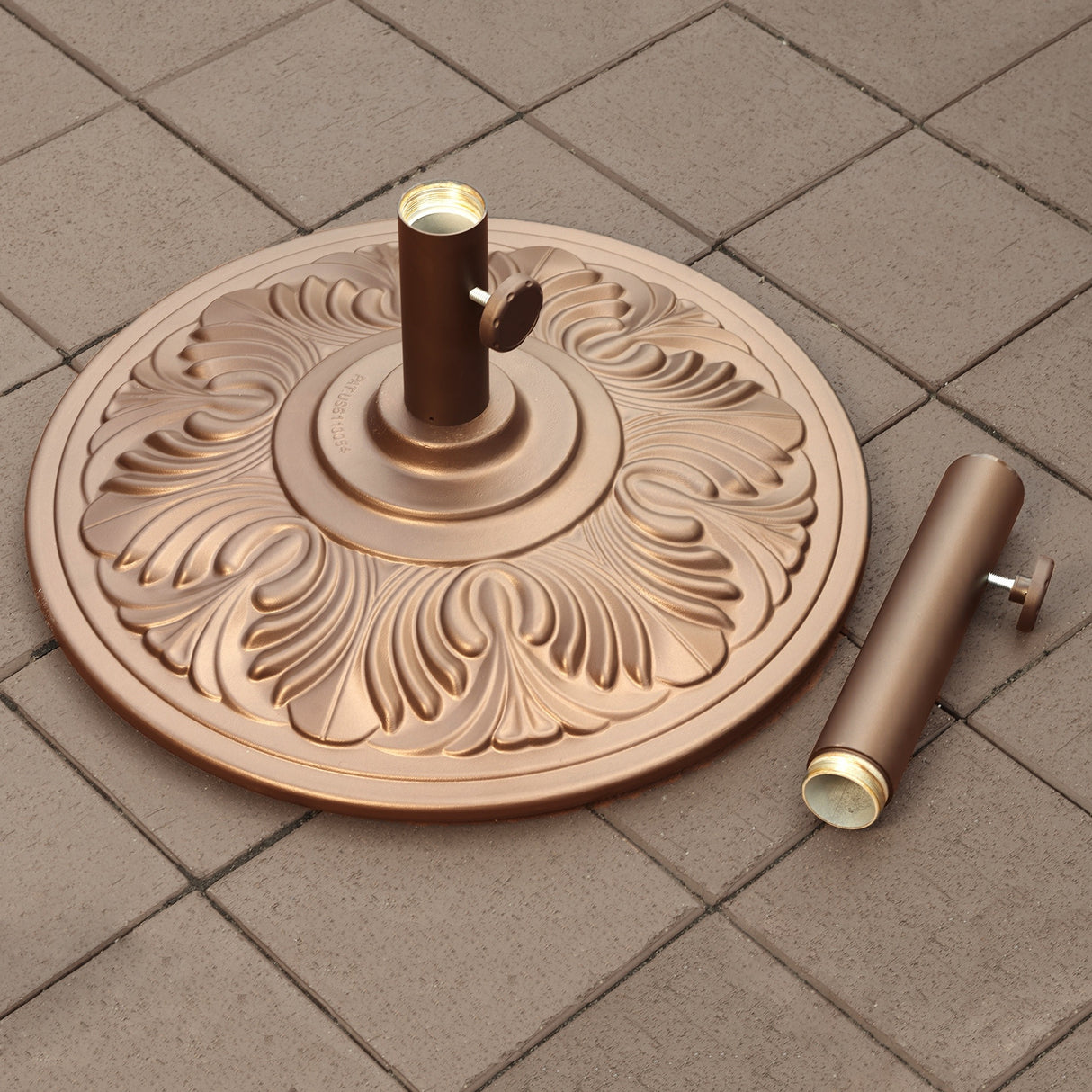 Cast Aluminum Art Deco Umbrella Bases