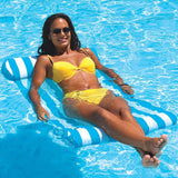 Blue and white striped pool chair.