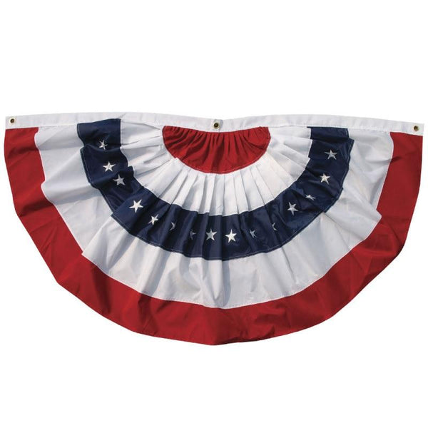 Pleated Applique American Flag Patriotic Bunting