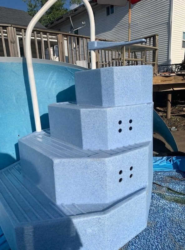 The King Aqua Staircase (Blue Granite Wedding Cake Pool Steps)
