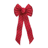 10" x 22" Glittered Plaid 7-Loop Christmas Bow