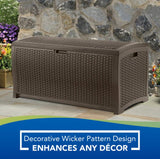 Suncast 73 Gallon Resin Wicker Deck Box