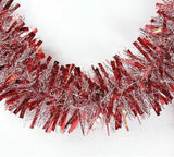 15' Fantasy Snowy Red Tinsel Christmas Garland