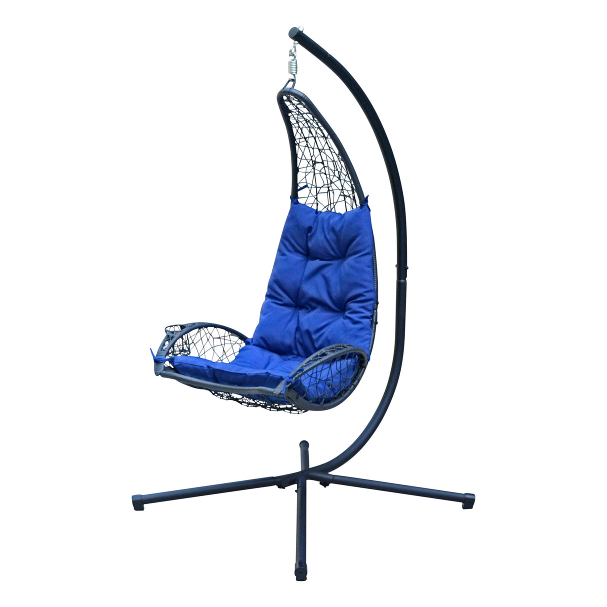 Hanging Cushioned Rattan Wicker Egg Chair and Stand