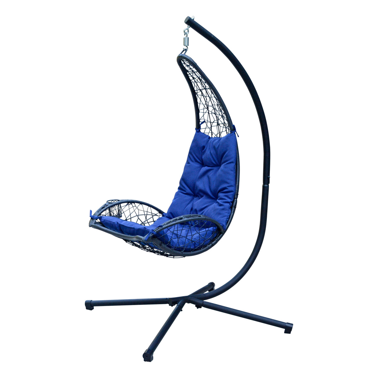 Hanging Cushioned Rattan Wicker Egg Chair and Stand