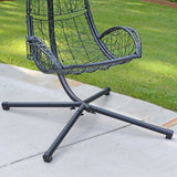 Hanging Cushioned Rattan Wicker Egg Chair and Stand