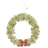 5" Acrylic Green Glitter Wreath Ornament