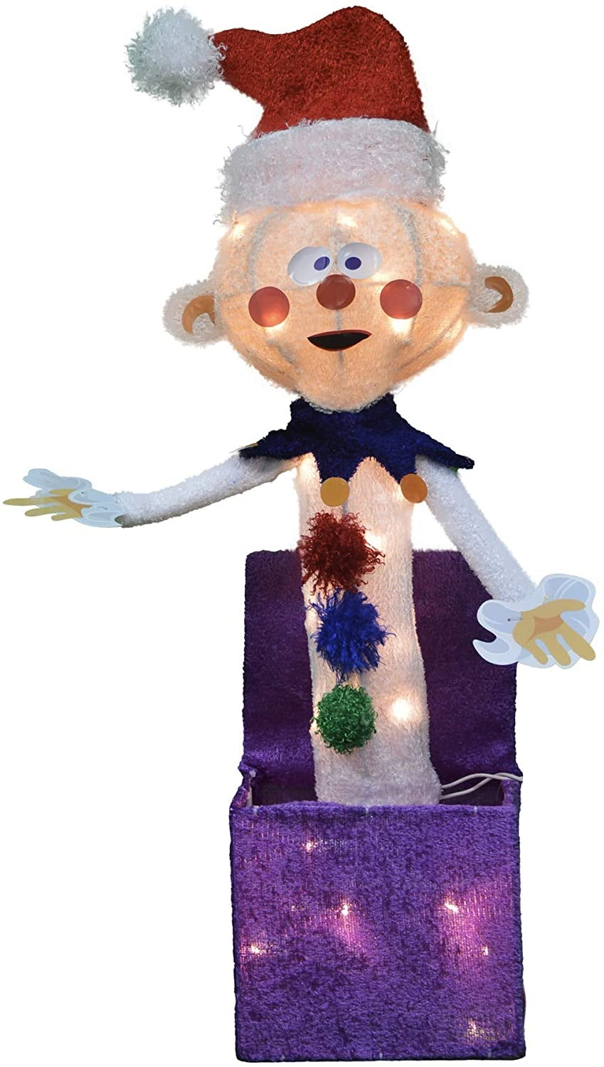 24" Pre-Lit 3D Misfit Charlie in the Box Christmas Yard Decoration
