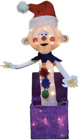 24" Pre-Lit 3D Misfit Charlie in the Box Christmas Yard Decoration