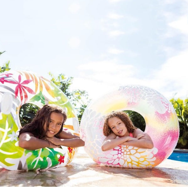 Colorful inner tubes.