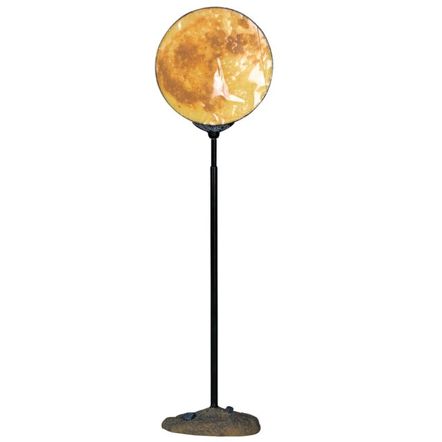 Plastic table piece for a Lemax Village display. Looks like a yellow moon on a black pole but the pole is designed to blend in with your village surroundings and just look like the moon is in the sky.