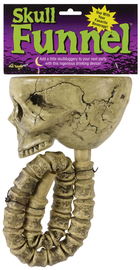 Drink funnel shaped like an open skull with a spine as the hose.