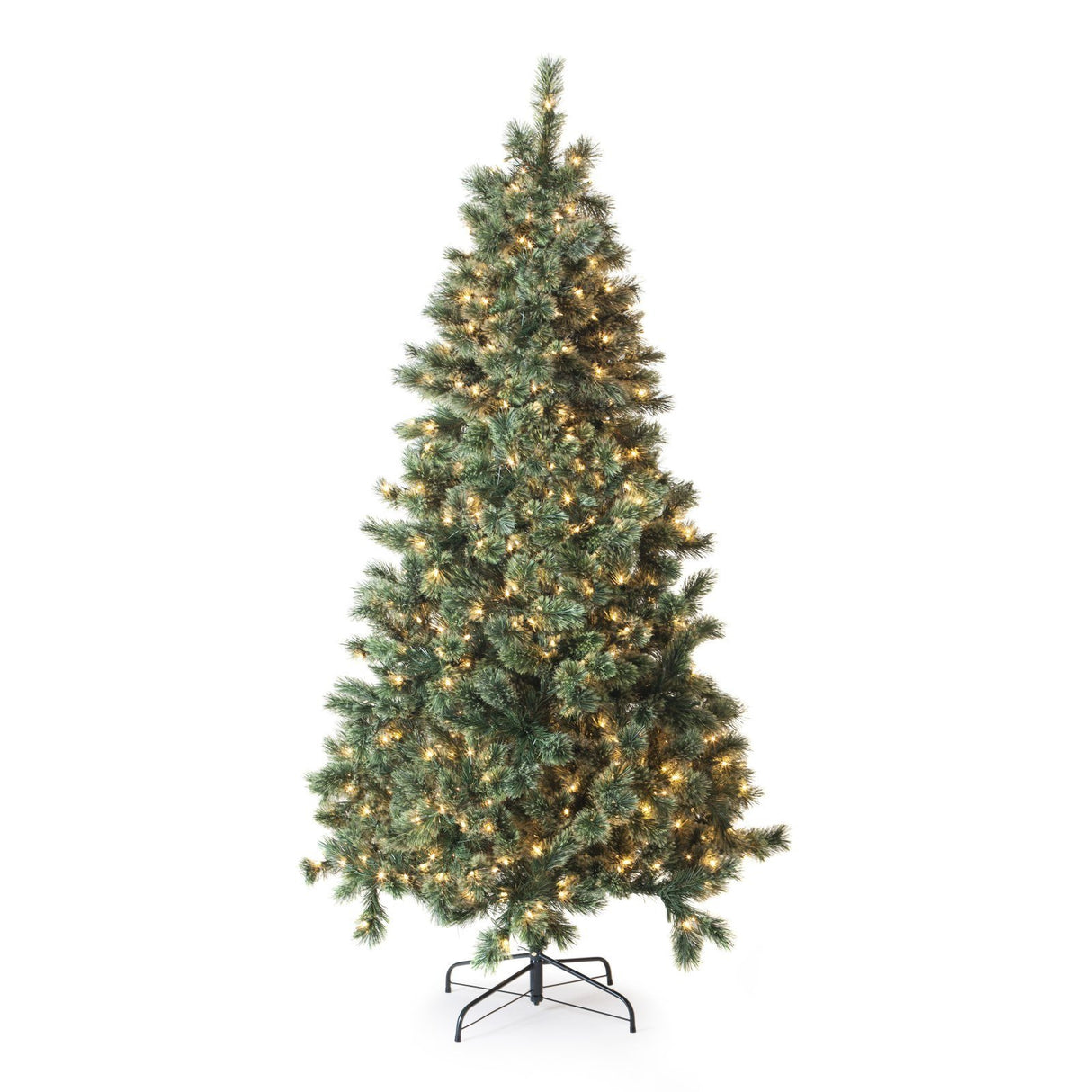 Pre-lit artificial tree. Lights are clear.