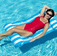 Blue and white striped pool chair.