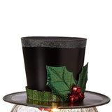8" Electric Lighted Crackle Glass Snowman