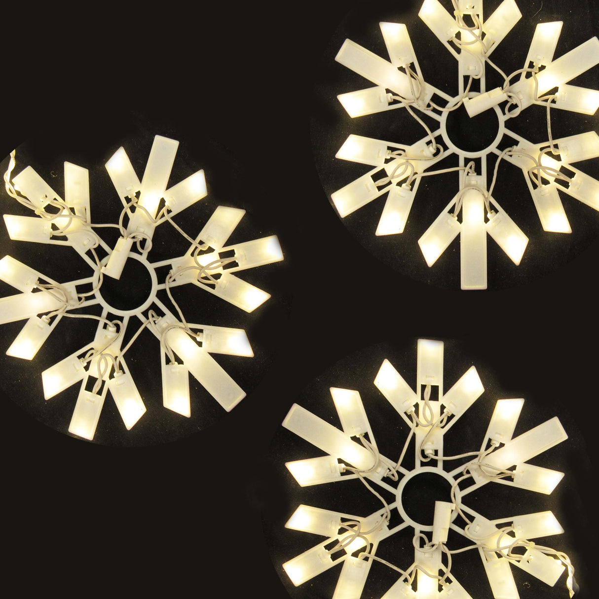 8-Function Warm White LED Snowflake Lights