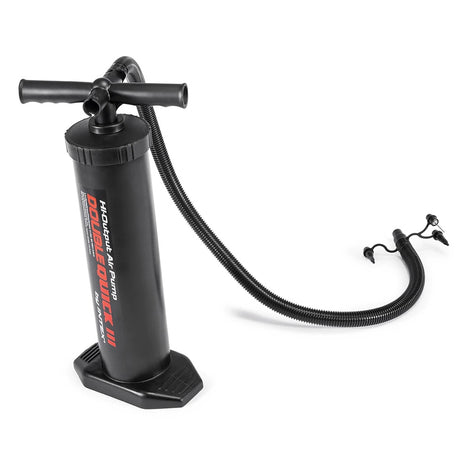 Hand pump to inflate beach balls, air mattresses, tires, etc.