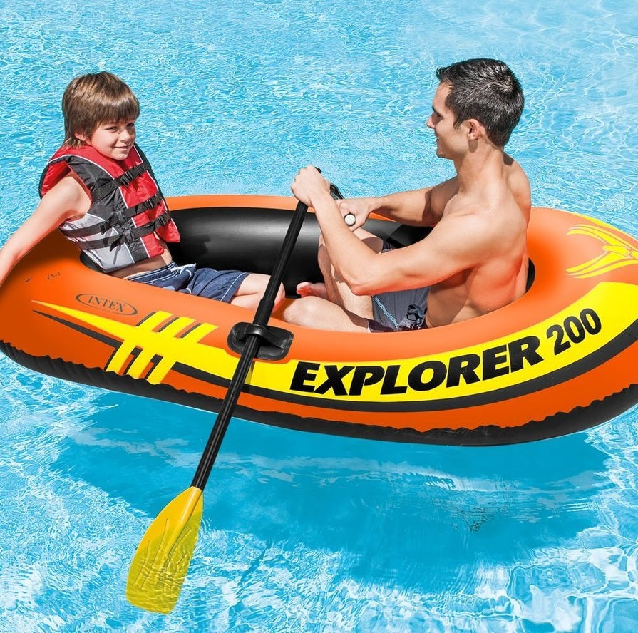 Yellow aluminum boat oars.