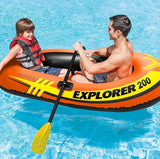 Yellow aluminum boat oars.