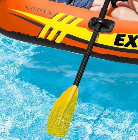 Yellow aluminum boat oars.