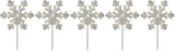 Set of 5 Frosted Snowflake Christmas Pathway Markers