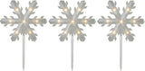 Set of 5 Frosted Snowflake Christmas Pathway Markers