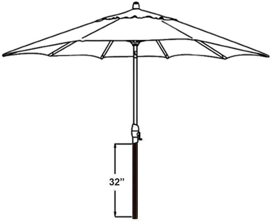 Treasure Garden Umbrella Poles Replacement, Original Bottom Extension for 9FT Model 9200 Manual Push Button Tilt (32-Inch Bottom Pole Bronze 9200)