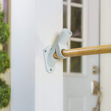 Two-Position White Cast Iron Bracket for Flag Poles