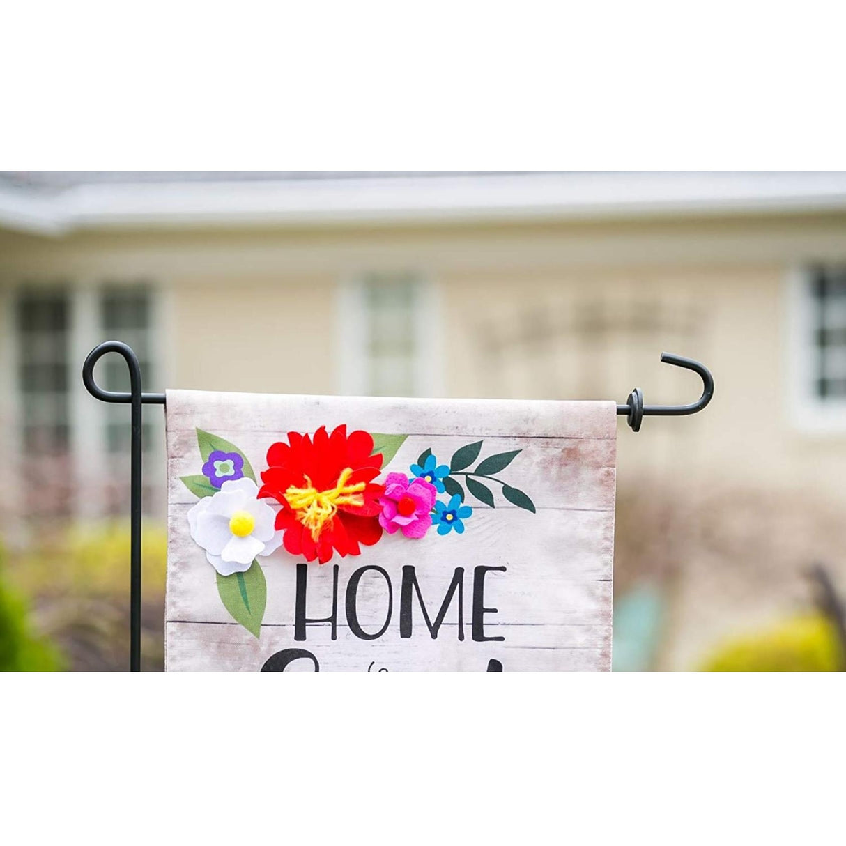 Black Garden Flag Stand with Rubber Stopper